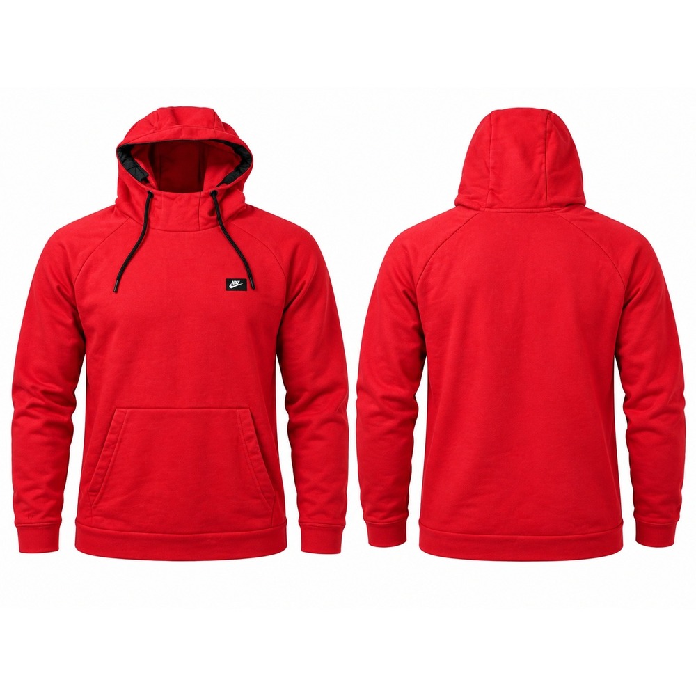 Nike Mens Sportswear Pullover Hoodie Red Kangaroo Pocket Large RN56323